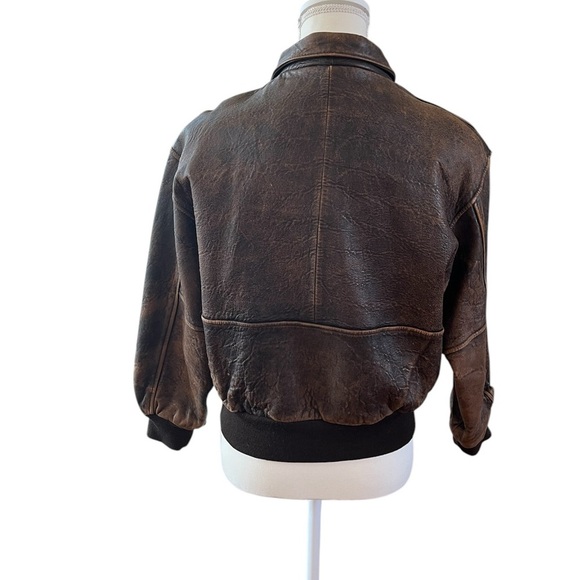 Vintage GAP Leather Flight Bomber Jacket – Lined Aviator Style - Picture 6 of 9